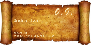 Ondra Iza névjegykártya